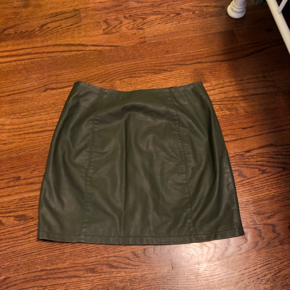 Free People Faux Leather Button-down Skirt - Picture 9 of 9